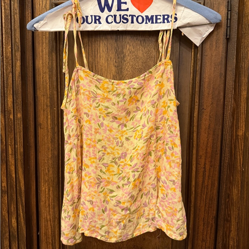 Floral Yellow and Pink Women's Top